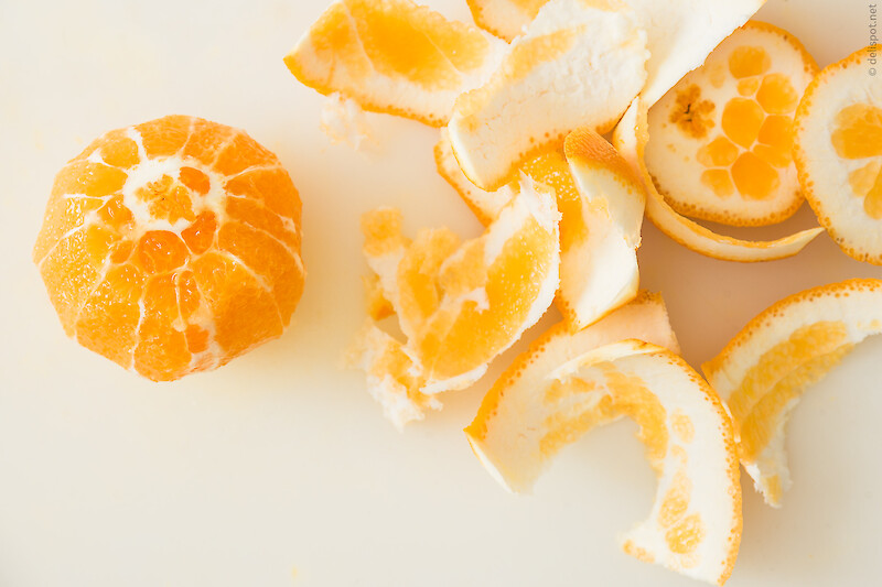 Orange geschält zum Filetieren
