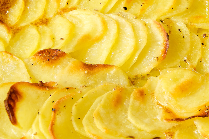 Kartoffelgratin, Kruste im Detail