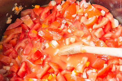 Tomatensauce klassisch-französisch, Ansatz der Sauce